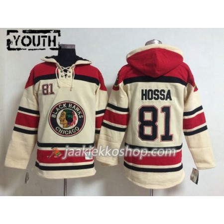 Lapsille NHL Chicago Blackhawks Marian Hossa 81 Valkoinen Sawyer Hooded Sweatshirt